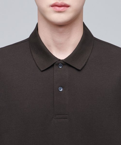 MUSINSA STANDARD（ムシンサスタンダード）の「ベーシックピケポロシャツ【ダークブラウン】（ポロシャツ・メンズ・その他・SMALL/X-LARGE/MEDIUM/LARGE/XX-LARGE/XXX-LARGE）」の4枚目の写真