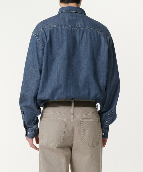 MUSINSA STANDARD（ムシンサスタンダード）の「リラックスデニムシャツ [ミディアムインディゴ]（シャツ/ブラウス・メンズ・その他・X-LARGE/XX-LARGE/LARGE/MEDIUM/SMALL）」の3枚目の写真
