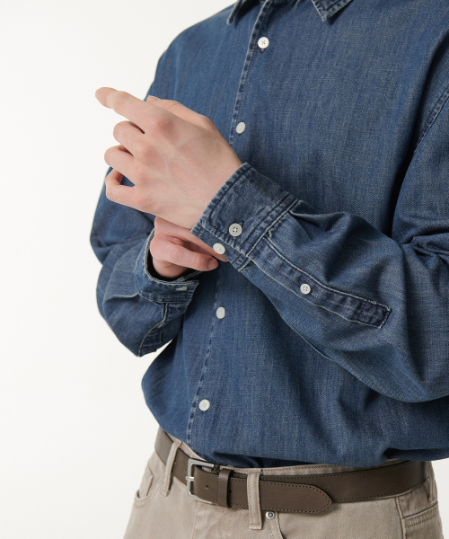 MUSINSA STANDARD（ムシンサスタンダード）の「リラックスデニムシャツ [ミディアムインディゴ]（シャツ/ブラウス・メンズ・その他・X-LARGE/XX-LARGE/LARGE/MEDIUM/SMALL）」の5枚目の写真