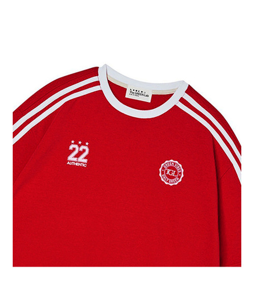 THE GREEN LAB（ザグリーンラボ）の「サッカーフットボール配色半袖Tシャツ[レッド]（Tシャツ/カットソー・レディース・その他・SMALL/LARGE/MEDIUM）」の6枚目の写真