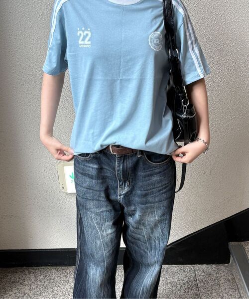 THE GREEN LAB（ザグリーンラボ）の「サッカーフットボール配色半袖Tシャツ[レッド]（Tシャツ/カットソー・レディース・その他・SMALL/LARGE/MEDIUM）」の9枚目の写真