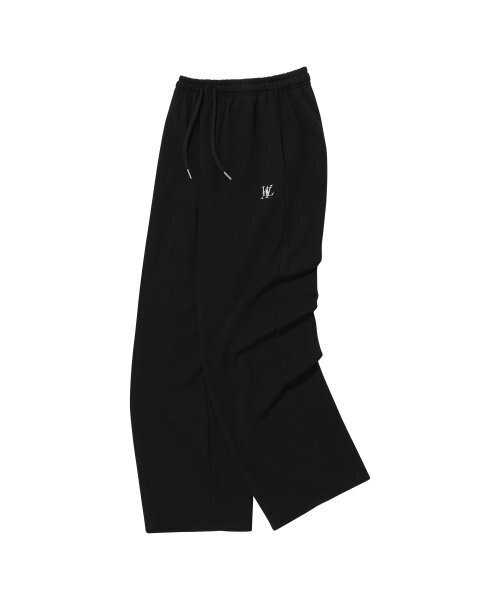 WOOALONG（ウアロン）の「Signature relax wide pants - BLACK（スウェットパンツ・レディース・ブラック・LARGE/MEDIUM/SMALL）」の2枚目の写真