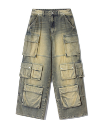TRILLION（トリリオン）の「Utility Multi Pocket Washed Denim Pants [Sand Blue]（デニムパンツ・レディース）」