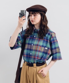adidas CHECKED V-NECK SHIRT WITH BUTTONS / アディダス チェック V