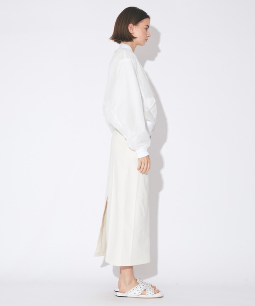 beautiful people（ビューティフルピープル）の「nylon shrink sweat  straight sailorskirt（スカート・レディース・アイボリー/ブラック・38）」の5枚目の写真