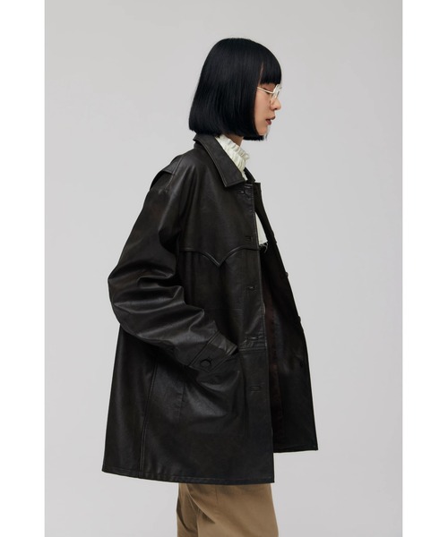 FELICITY(フェリシティ)の「Faux Leather Jacket(その他アウター・レディース・ダークブラウン・2)」の3枚目の写真