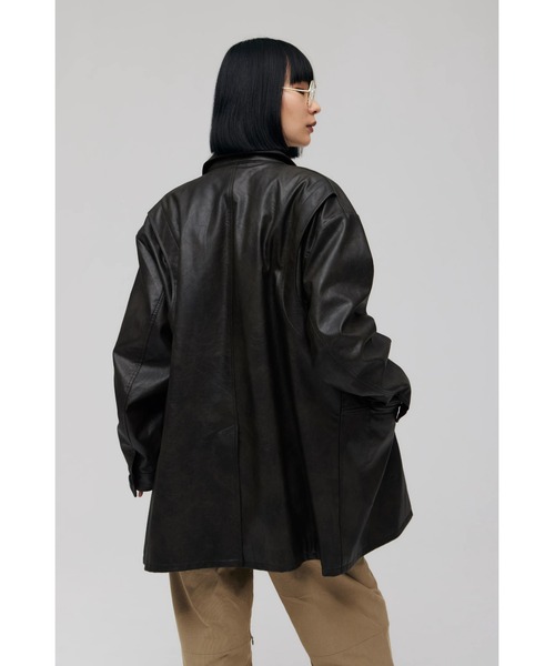 FELICITY(フェリシティ)の「Faux Leather Jacket(その他アウター・レディース・ダークブラウン・2)」の5枚目の写真