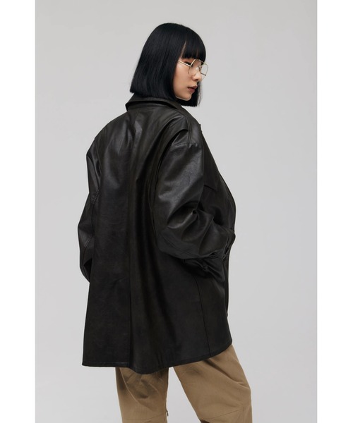 FELICITY(フェリシティ)の「Faux Leather Jacket(その他アウター・レディース・ダークブラウン・2)」の6枚目の写真