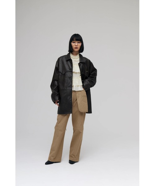 FELICITY(フェリシティ)の「Faux Leather Jacket(その他アウター・レディース・ダークブラウン・2)」の7枚目の写真