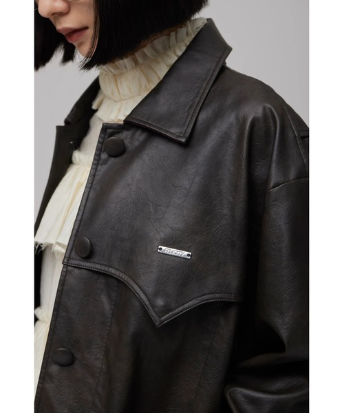 FELICITY(フェリシティ)の「Faux Leather Jacket(その他アウター・レディース・ダークブラウン・2)」の11枚目の写真