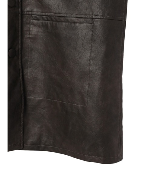 FELICITY(フェリシティ)の「Faux Leather Jacket(その他アウター・レディース・ダークブラウン・2)」の16枚目の写真