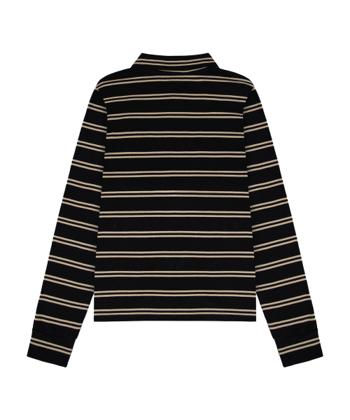 ROCKCAKE（ロックケーキ）の「Heritage Stripe Polo Top - Black（Tシャツ/カットソー・レディース・その他・SMALL/MEDIUM）」の3枚目の写真