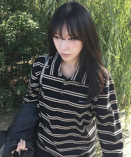 ROCKCAKE（ロックケーキ）の「Heritage Stripe Polo Top - Black（Tシャツ/カットソー・レディース・その他・SMALL/MEDIUM）」の6枚目の写真