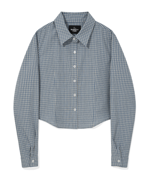 Retriever Club（レトリーバークラブ）の「CHECK CROP SHIRTS [SKY BLUE]（シャツ/ブラウス・レディース・その他・FREE）」の2枚目の写真