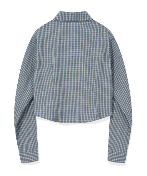 Retriever Club（レトリーバークラブ）の「CHECK CROP SHIRTS [SKY BLUE]（シャツ/ブラウス・レディース・その他・FREE）」の3枚目の写真