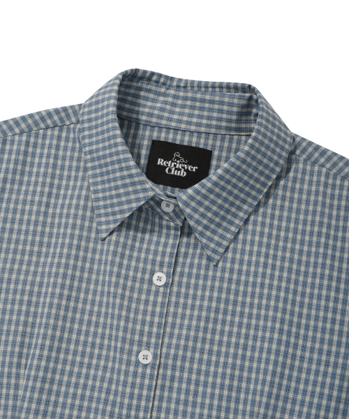 Retriever Club（レトリーバークラブ）の「CHECK CROP SHIRTS [SKY BLUE]（シャツ/ブラウス・レディース・その他・FREE）」の4枚目の写真