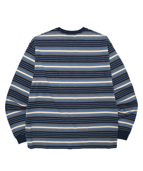 STRIPED LS T-SHIRT (NAVY)（Tシャツ/カットソー）｜WKNDRS（ウィー