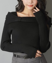 SPINNS | ワンホン系デコルテ美人☆上品オフショルリボンニット(ニット/セーター)