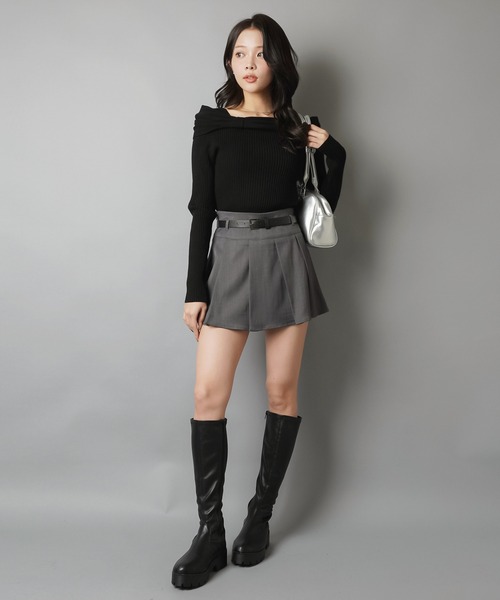 SPINNS（スピンズ）の「ワンホン系デコルテ美人☆上品オフショルリボンニット（ニット/セーター・レディース・ブラック/グレー/ホワイト・ONESIZE）」の14枚目の写真