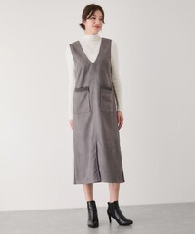 Jayro（ジャイロ）の「スエード×リブ2WAYジャンスカ（ジャンパースカート）」