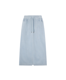 VELVET MAXI SKIRT - SKY BLUE