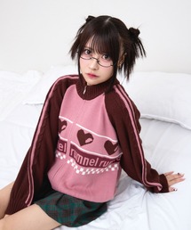 ハートジップニットブルゾン / heart zip knit blouson