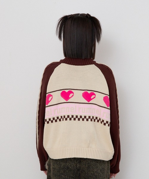 セール】ハートジップニットブルゾン / heart zip knit blouson