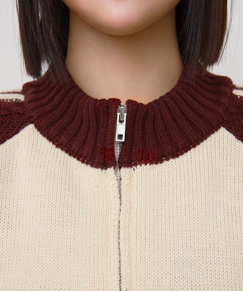 ハートジップニットブルゾン / heart zip knit blouson（ニット