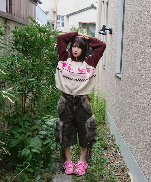 ハートジップニットブルゾン / heart zip knit blouson（ニット