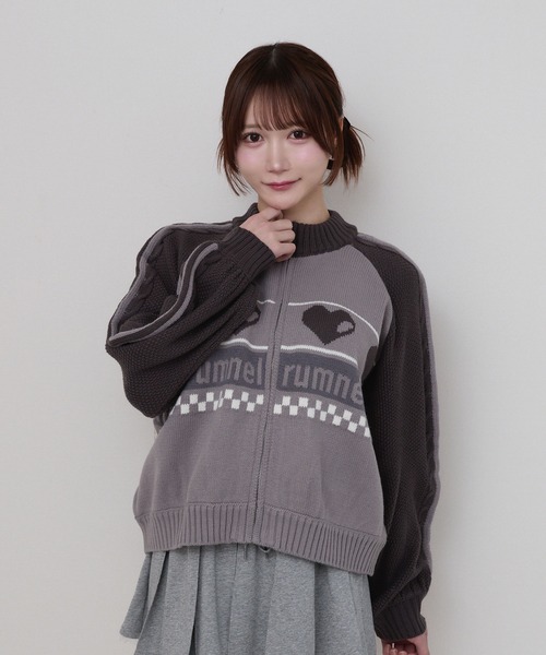 セール】ハートジップニットブルゾン / heart zip knit blouson