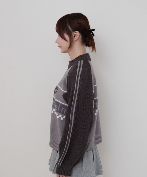 セール】ハートジップニットブルゾン / heart zip knit blouson