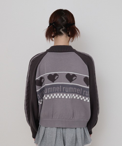 セール】ハートジップニットブルゾン / heart zip knit blouson