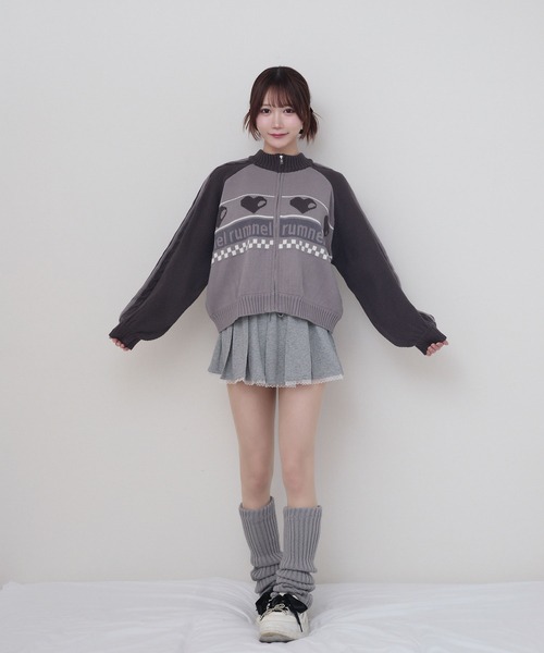 ハートジップニットブルゾン / heart zip knit blouson（ニット