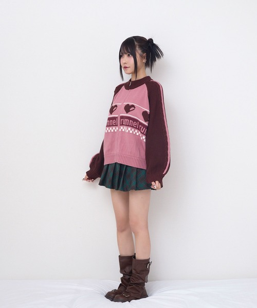 rumnel:(ルムネル)の「ハートジップニットブルゾン / heart zip knit blouson(ニット/セーター・レディース・グレー系/ピンク系/ホワイト系・FREE)」の11枚目の写真