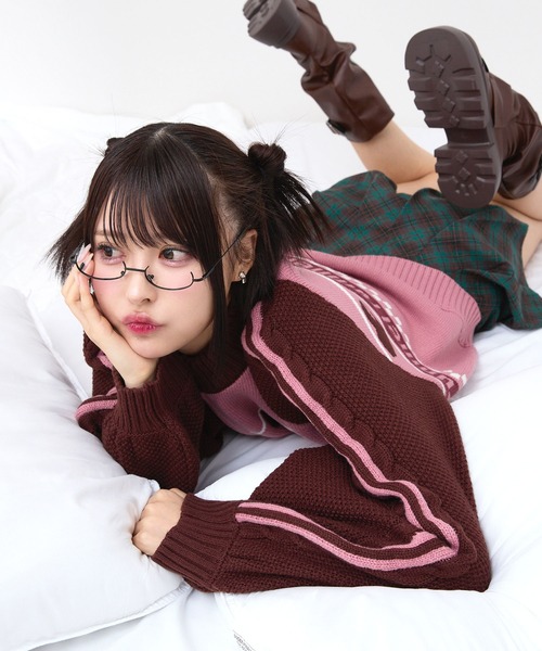 rumnel:(ルムネル)の「ハートジップニットブルゾン / heart zip knit blouson(ニット/セーター・レディース・グレー系/ピンク系/ホワイト系・FREE)」の15枚目の写真