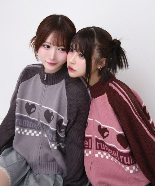 rumnel:(ルムネル)の「ハートジップニットブルゾン / heart zip knit blouson(ニット/セーター・レディース・グレー系/ピンク系/ホワイト系・FREE)」の17枚目の写真