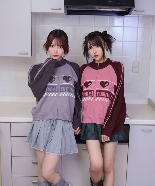 rumnel:(ルムネル)の「ハートジップニットブルゾン / heart zip knit blouson(ニット/セーター・レディース・グレー系/ピンク系/ホワイト系・FREE)」の19枚目の写真