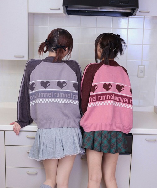 rumnel:(ルムネル)の「ハートジップニットブルゾン / heart zip knit blouson(ニット/セーター・レディース・グレー系/ピンク系/ホワイト系・FREE)」の20枚目の写真