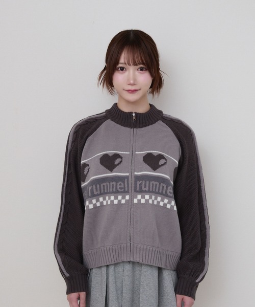 ハートジップニットブルゾン / heart zip knit blouson（ニット