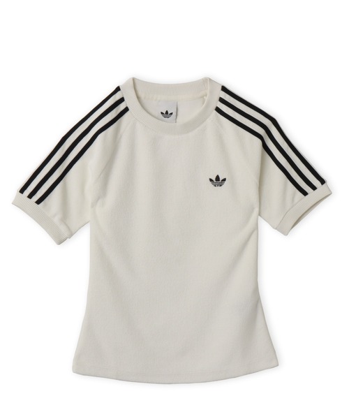 adidas(アディダス)の「adidas TERRY TOWEL CALI TEE / アディダス テリー タオル カリ ティー(Tシャツ/カットソー・レディース・ホワイト・S/M/L)」の1枚目の写真