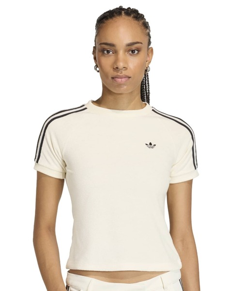 adidas(アディダス)の「adidas TERRY TOWEL CALI TEE / アディダス テリー タオル カリ ティー(Tシャツ/カットソー・レディース・ホワイト・S/M/L)」の2枚目の写真