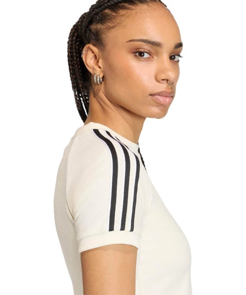 adidas(アディダス)の「adidas TERRY TOWEL CALI TEE / アディダス テリー タオル カリ ティー(Tシャツ/カットソー・レディース・ホワイト・S/M/L)」の4枚目の写真