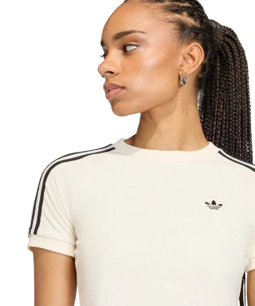 adidas(アディダス)の「adidas TERRY TOWEL CALI TEE / アディダス テリー タオル カリ ティー(Tシャツ/カットソー・レディース・ホワイト・S/M/L)」の6枚目の写真