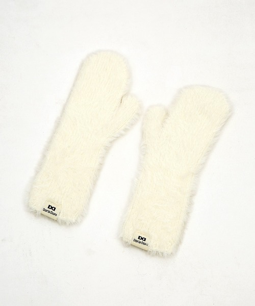 an meets zakka(アンミツザッカ)の「an meets zakka シャギーファーニットミトングローブ(手袋・レディース・グレー/ベージュ/ラベンダー/イエロー/ホワイト/グリーン/ライトグリーン/ピンク/レッド/ブラック/ライトブルー/ライトピンク・ONESIZE)」の2枚目の写真