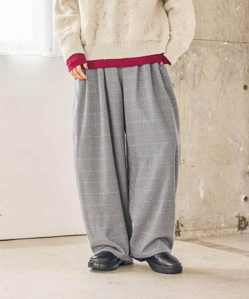 studio CLIP（スタディオクリップ）の「ツイードライクバレルパンツ[プチ・プラスサイズあり]（その他パンツ・レディース・ブラウン/その他1/その他2/ブラック・PF/ﾌﾘｰ(L)/LARGE/MEDIUM）」の7枚目の写真