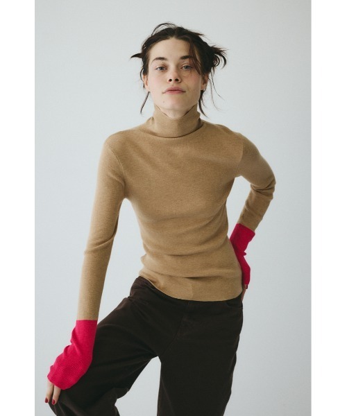 HeRIN.CYE(ヘリンドットサイ)の「Bi color hem knit tops バイカラーヘムニットトップス(ニット/セーター・レディース・オフホワイト/ブルー/グレー/ベージュ・FREE)」の5枚目の写真