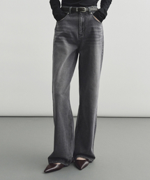 MONGDOL（モンドル）の「Washing Wide Denim Jeans Gray MDPT060GRAY（デニムパンツ・レディース）」