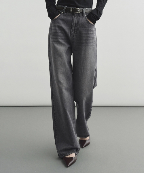 MONGDOL(モンドル)の「ウォッシングワイドデニムジーングレーMDPT060GRAY(デニムパンツ・レディース・その他・SMALL/MEDIUM/LARGE)」の2枚目の写真