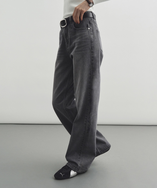 MONGDOL(モンドル)の「ウォッシングワイドデニムジーングレーMDPT060GRAY(デニムパンツ・レディース・その他・SMALL/MEDIUM/LARGE)」の3枚目の写真