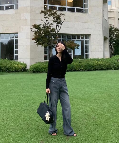 MONGDOL(モンドル)の「ウォッシングワイドデニムジーングレーMDPT060GRAY(デニムパンツ・レディース・その他・SMALL/MEDIUM/LARGE)」の9枚目の写真